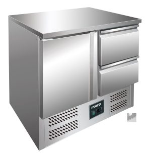 SARO Kühltisch mit Tür und Schubladen, Modell VIVIA S 901 S/S TOP 2x 1/2 GN