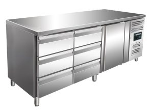 SARO Kühltisch mit 1 Tür und 2x 3er Schubladenset, Modell KYLJA 3150 TN