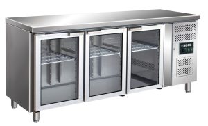 SARO Kühltisch mit 3 Glastüren, Modell GN 3100 TNG