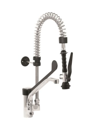 SARO Einloch-Vorspülbrause+Hebel-Armatur schwarz 
Modell EMMI