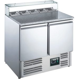 SARO Pizzatisch, 2 Türen, Glasaufsatz, 
Modell EPS 900G