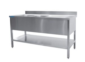 SARO Spültisch 2 Becken, links - B 2000 x T 700 mm