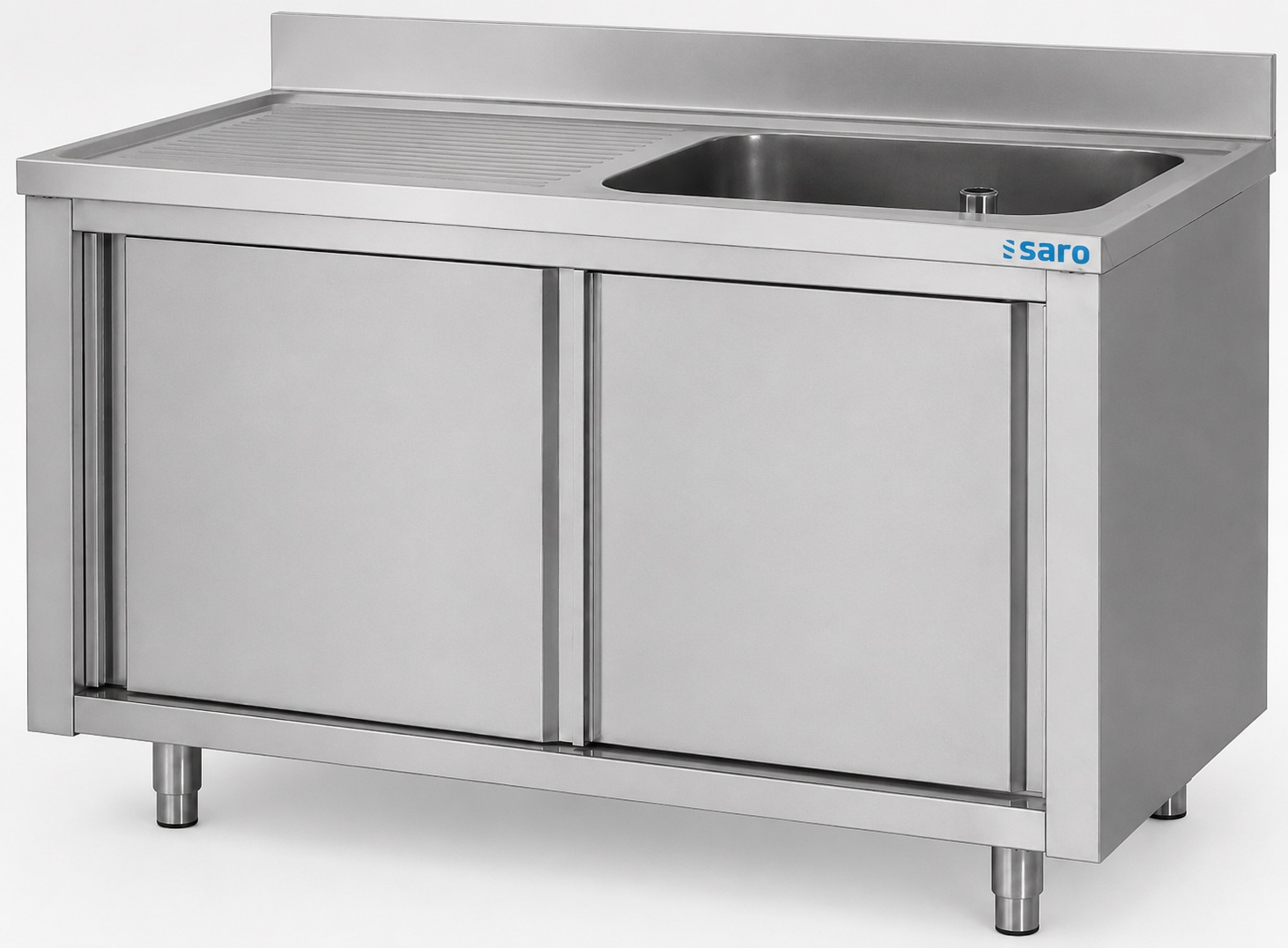 SARO Spülschrank mit Schiebetüren 1200mm, 1 Becken rechts