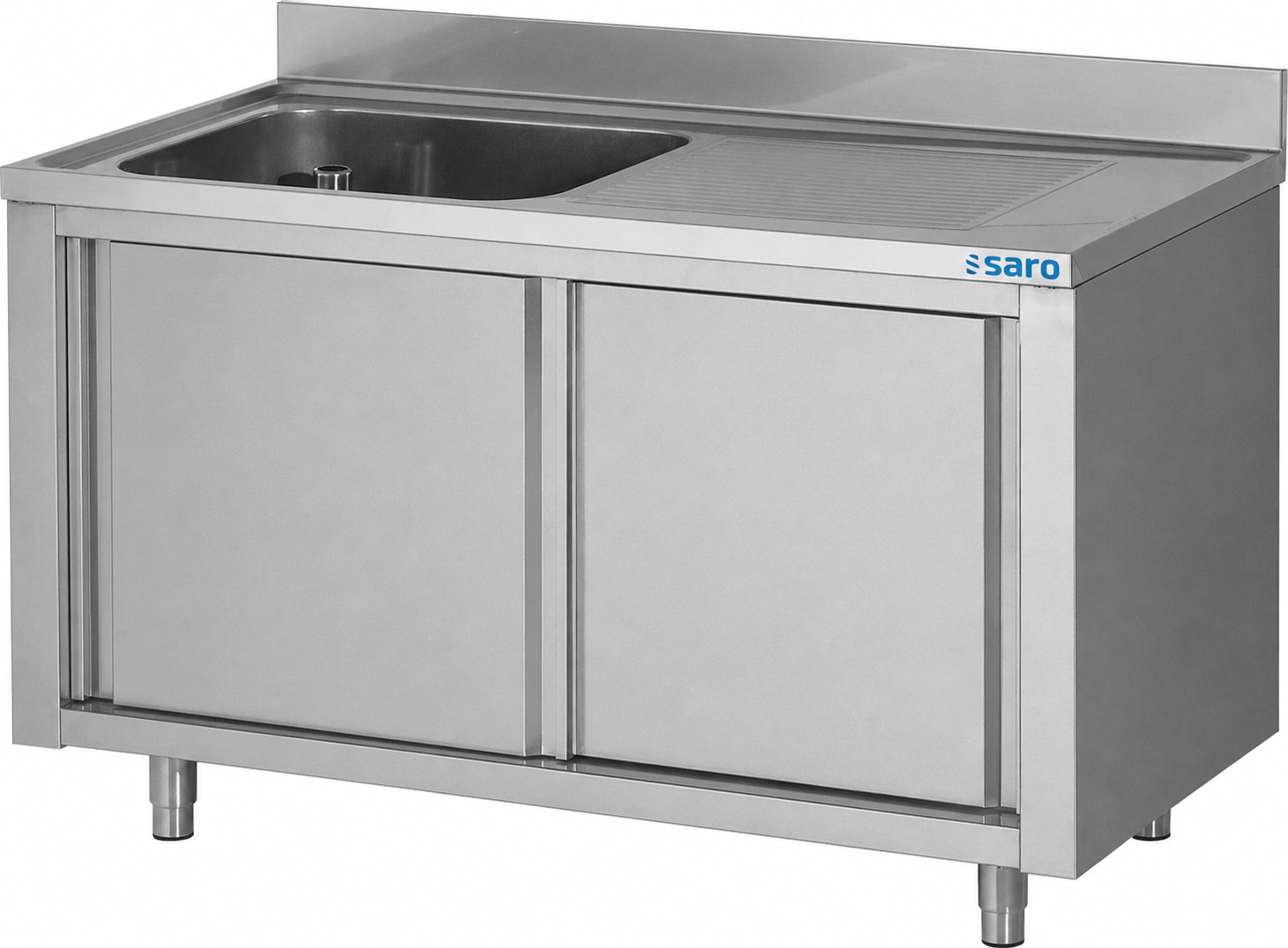 SARO Spülschrank mit Schiebetüren 1200mm, 1 Becken links
